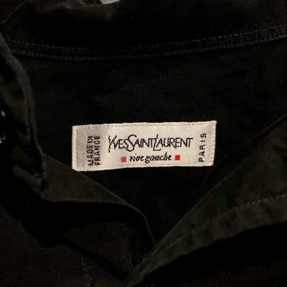 Yves Saint Laurent black long-sleeve shirt men size 15.5 - Picture 3 of 5